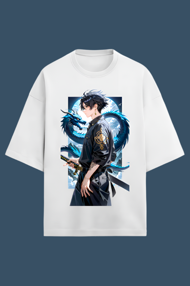 Premium blue dragon boy  oversized T-shirt