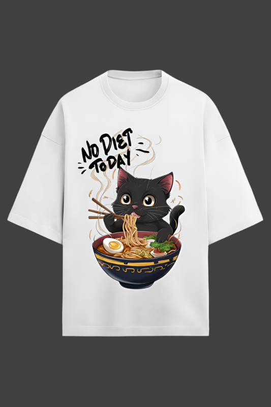 Premium over Sized cat diet t-shirt