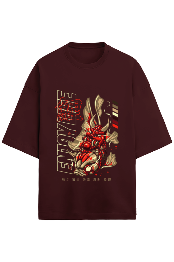 Premium oversized red dragon fish tshirt