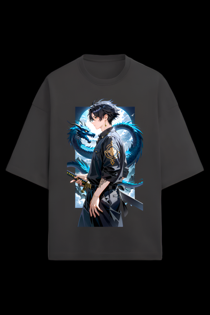 Premium blue dragon boy  oversized T-shirt