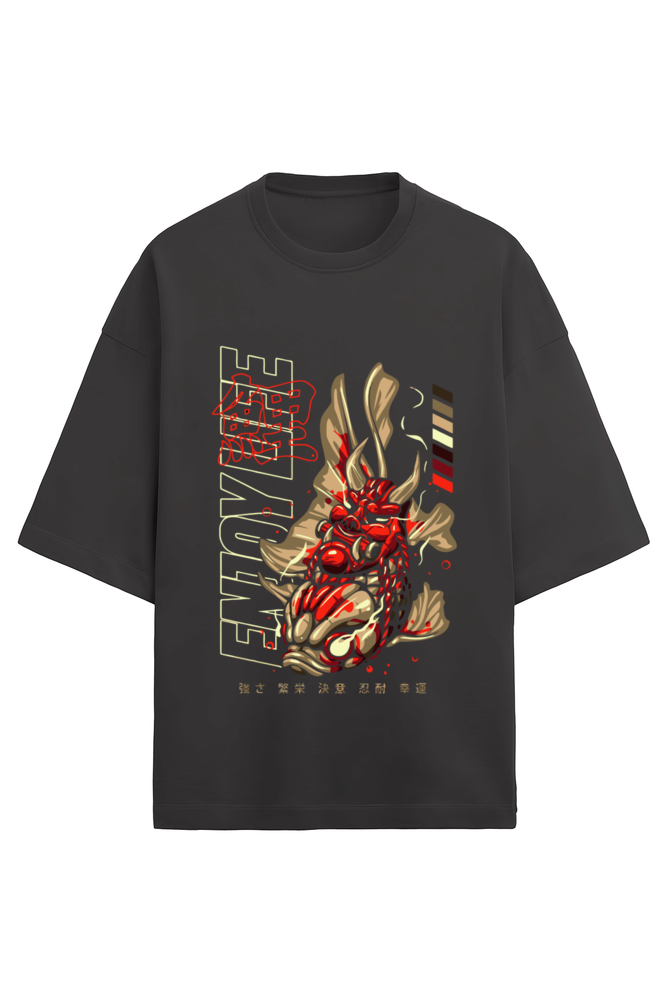 Premium oversized red dragon fish tshirt