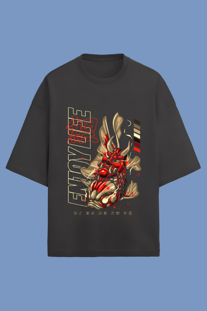 Premium oversized red dragon fish tshirt