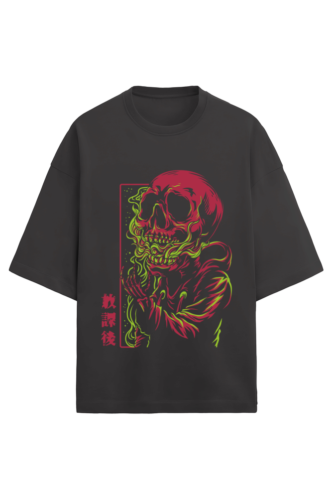 Premium oversized Burning Skull Tshirt