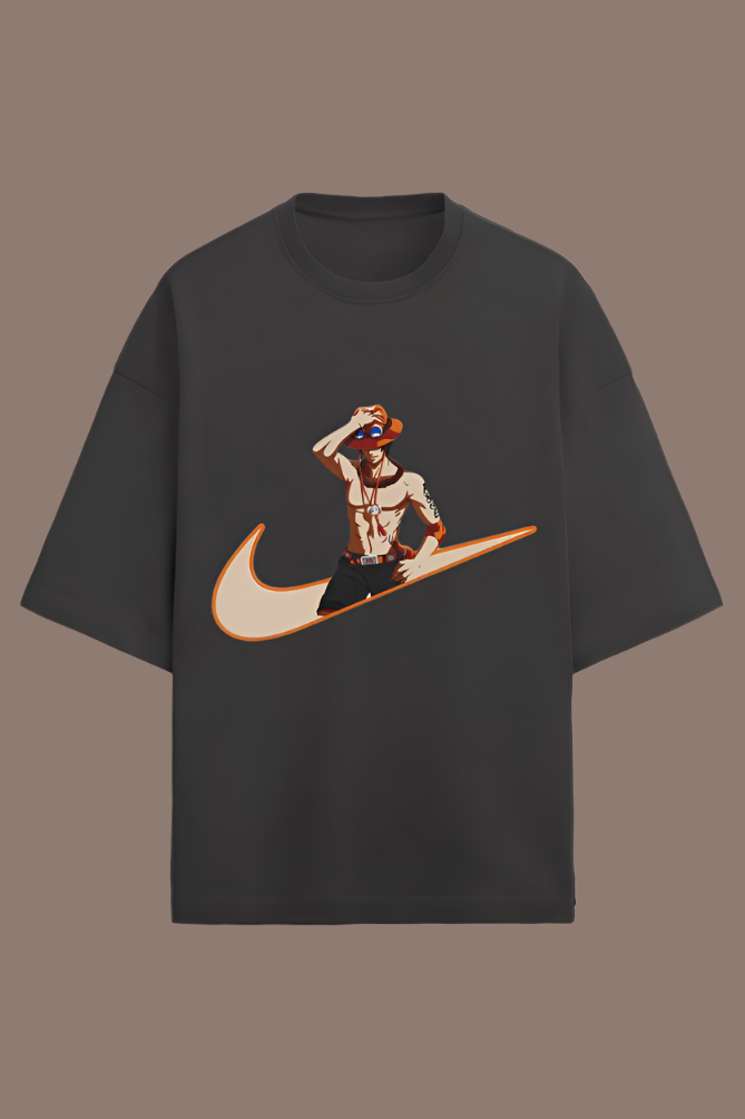 Premium OverSized Orange Nike Anime Tshirt