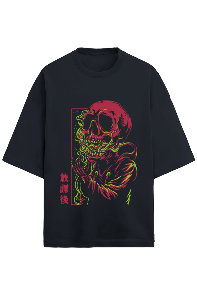 Premium oversized Burning Skull Tshirt