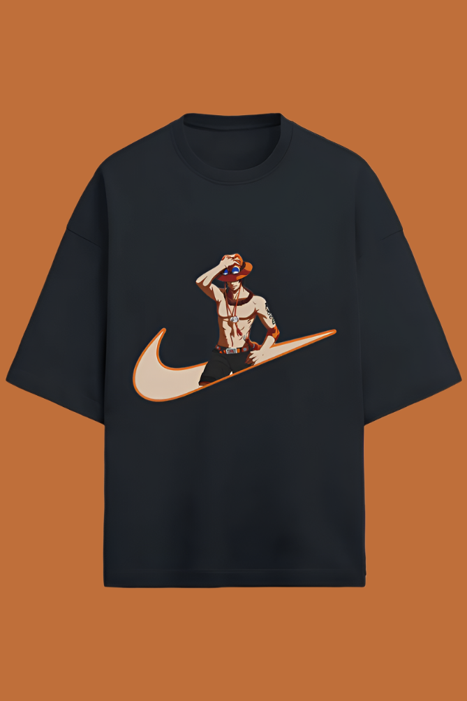 Premium OverSized Orange Nike Anime Tshirt