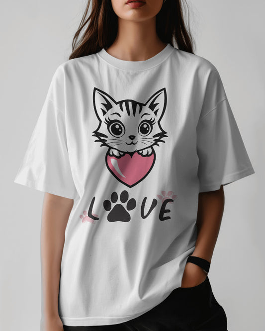 Good Quality Oversized Cat T-shirt