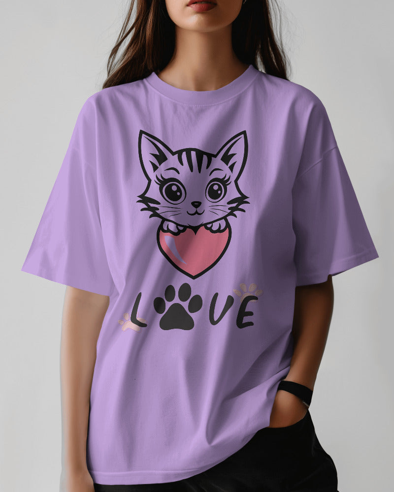 Good Quality Oversized Cat T-shirt