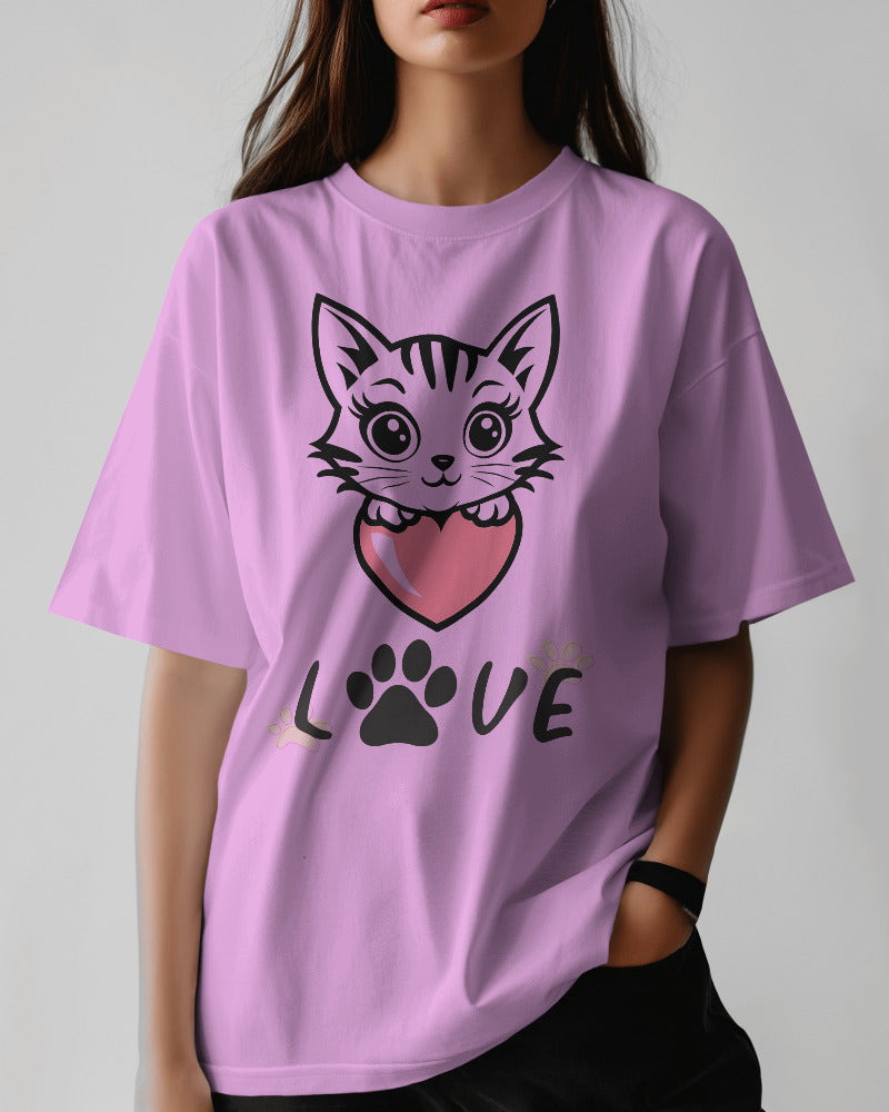 Good Quality Oversized Cat T-shirt